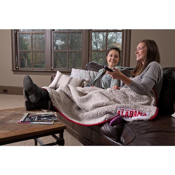 logobrands Ole Miss Oatmeal Frosty Fleece Throw 176-25F-1 - The Home Depot