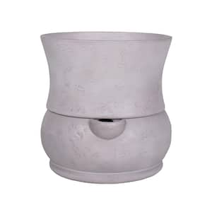 10 in. Dia x 10 in. H Self Watering Belly Pot in Gray