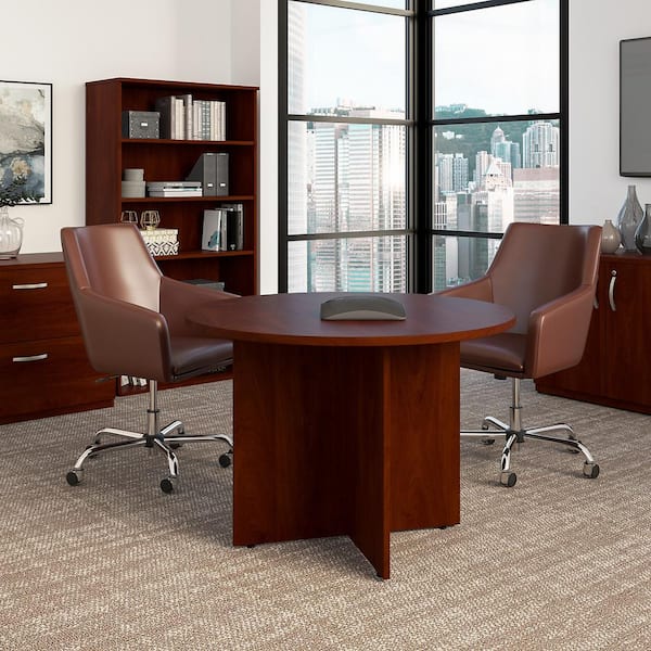 41.38 in. Round Hansen Cherry Laminate Conference Table Desk 41.38 in. Round Hansen Cherry Laminate Conference Table Desk