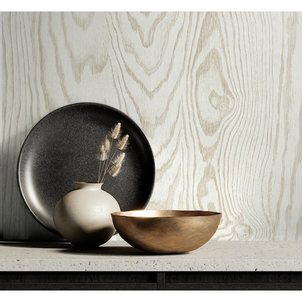 60.75 sq. ft. Scandi Wood Kyoto Faux Woodgrain Stringcloth Paper Unpasted Wallpaper Roll