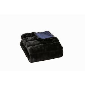 Limited Faux Fur Throw Black Jacquard 50 in. x 60 in.