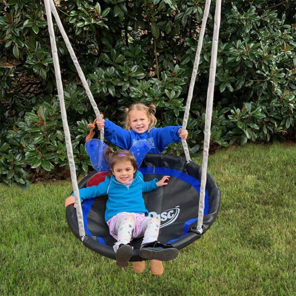 XDP Recreation Fun All Mighty Blue and Silver Metal Swing Set with Slide and Multiple Swings