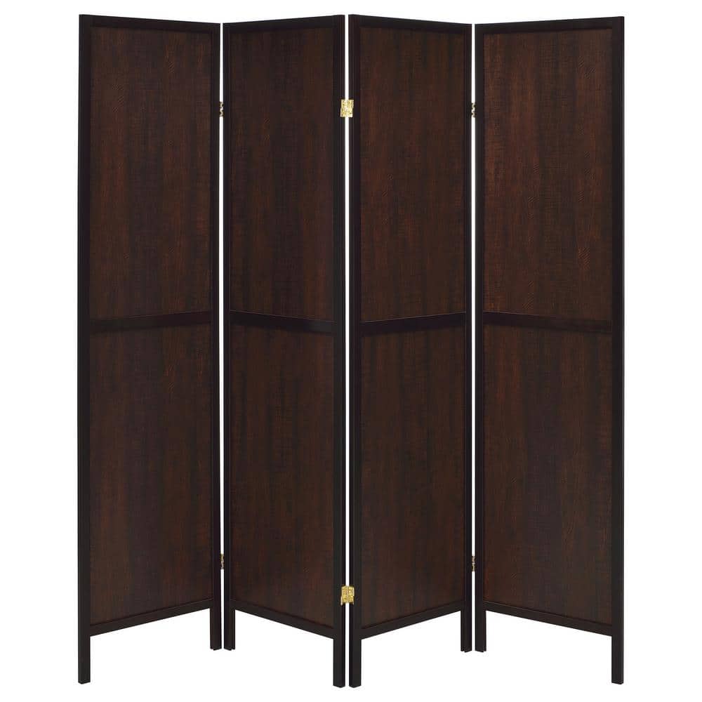Deepika 70" Brown Tobacco 4-Panel Folding Screen