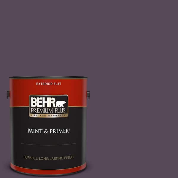 BEHR PREMIUM PLUS 1 gal. #M100-7 Deep Merlot Flat Exterior Paint & Primer