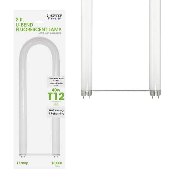 40-Watt 2 ft. T12 G13 Linear U-Bend Fluorescent Tube Light Bulb, True White 3500K (1-Pack)