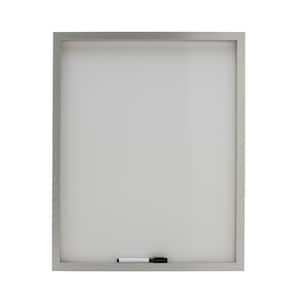 Silver Framed White Board, Includes 1-Marker, Silver, 21 x 17 x 1.5 in.