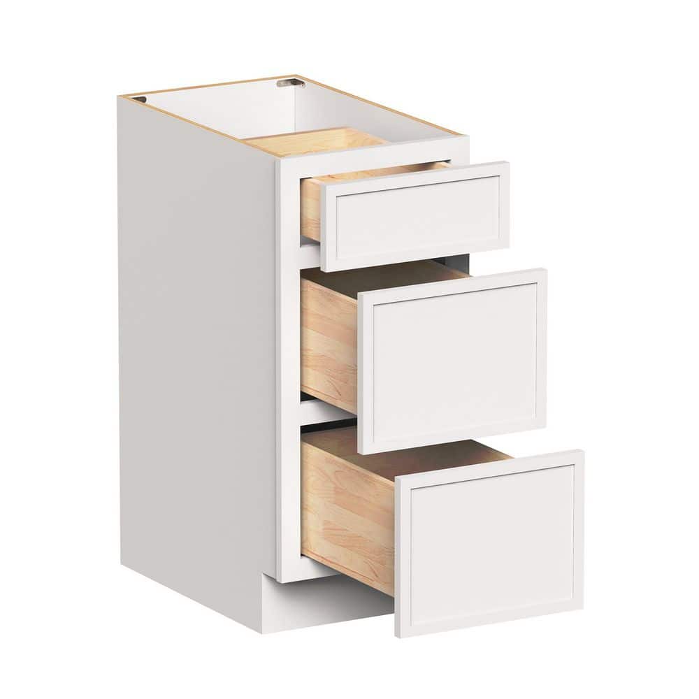15 in W x 24 in D x 34.5 in H HDF Ready to Assemble Drawer Kitchen Base in Snow White with 3-Drawer price history on PriceWatchPro