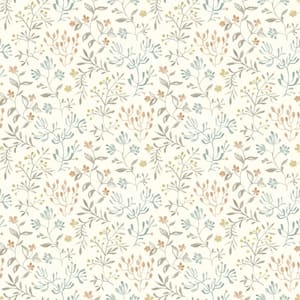 Tarragon Dainty Meadow Multi-Colored Prepasted Non Woven Wallpaper Sample
