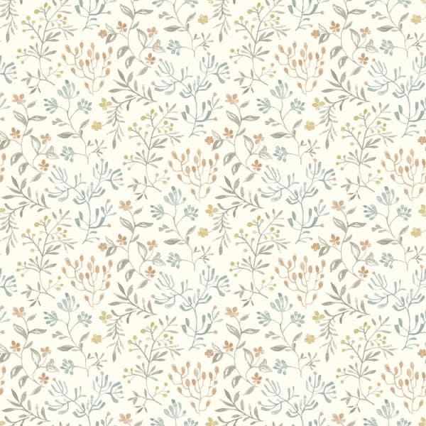 Chesapeake Tarragon Dainty Meadow Multi-Colored Prepasted Non Woven Wallpaper Sample