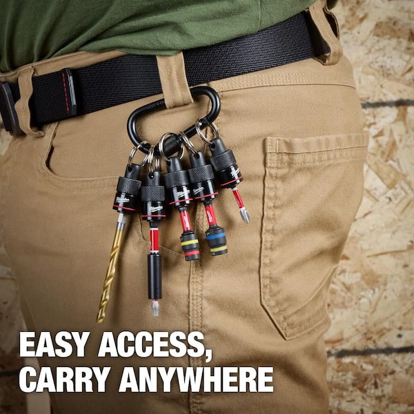 5-Piece Hex Bit Holder with Carabiner