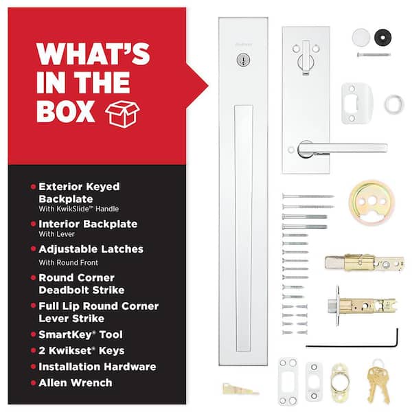 Kwikset Caerus Polished Chrome Single Cylinder Keyed Entry Door