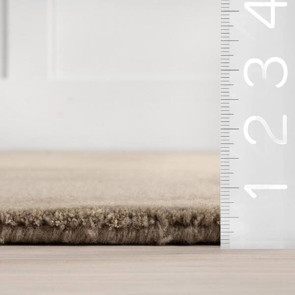 Petra High-Low Wool-Blend Fawn 9 ft. x 12 ft. Indoor/Outdoor Patio Rug