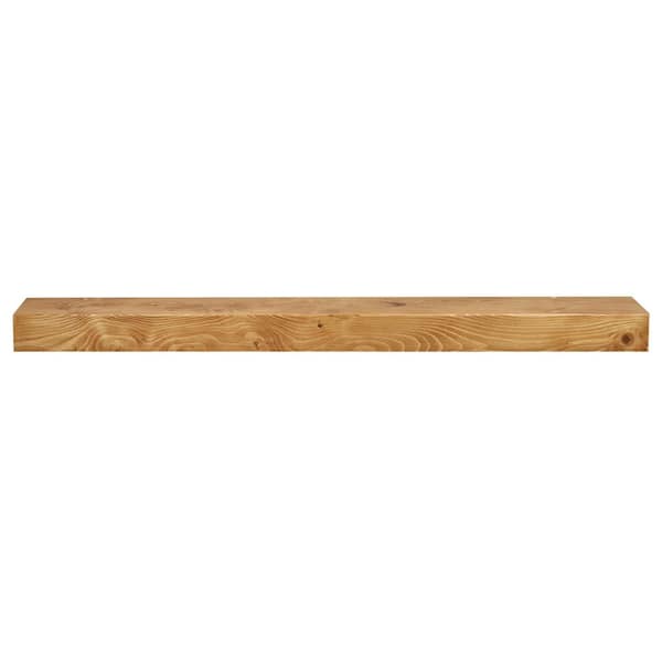 60 in. Aged Oak Smooth Timber Floating Shelf-Versatile Wood Mantel and Wall Shelf