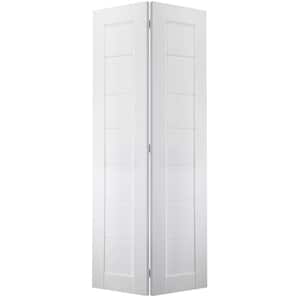 Alda 48 in. x 79.375 in. Solid Composite Core Bianco Noble Finished Wood Bifold Door with Hardware