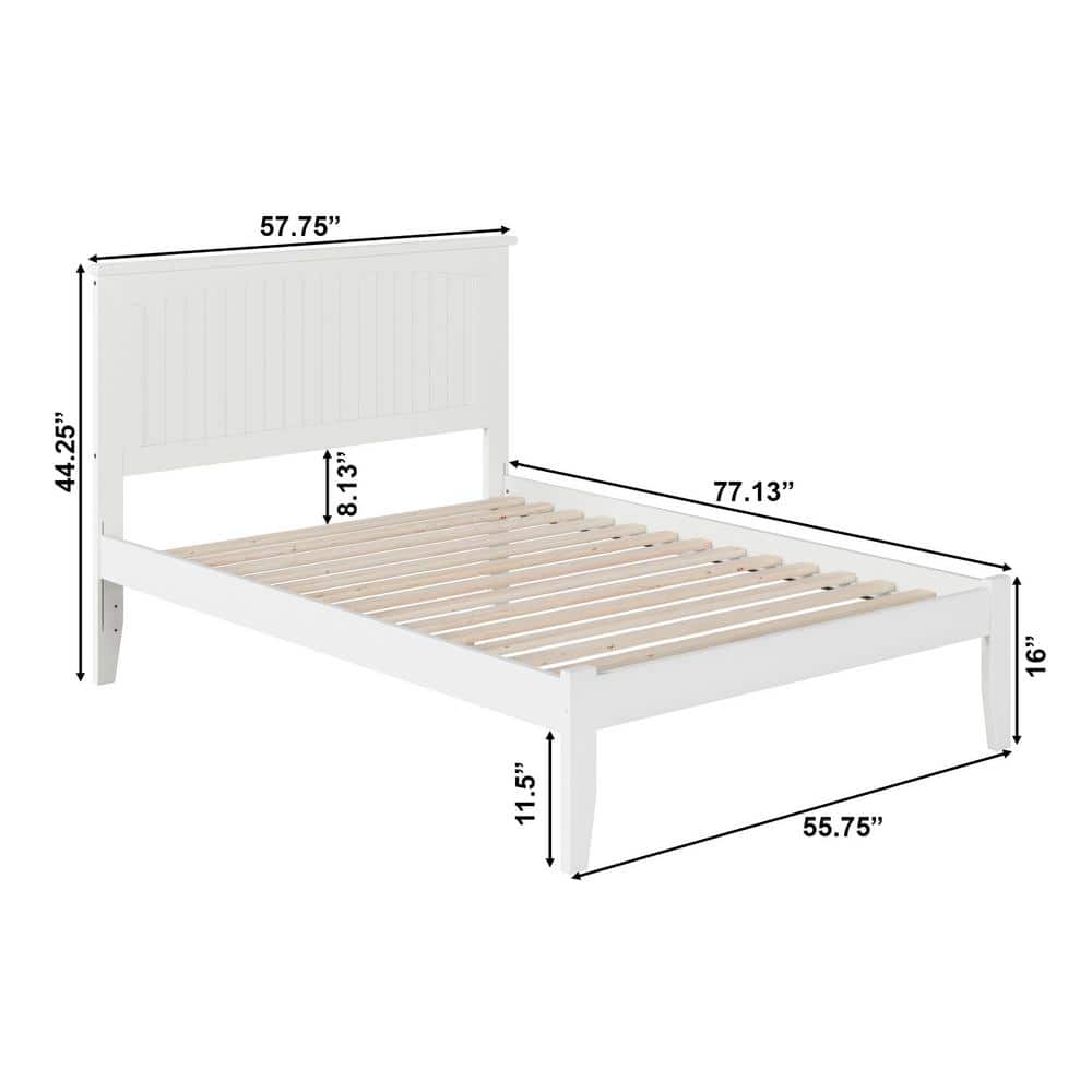Nantucket Classic Cottage Full/Double Wood Frame Bed with Drawer, White