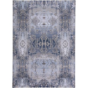 10 X 14 Gray and Ivory Abstract Area Rug