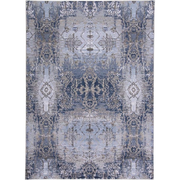 HomeRoots Gray and Ivory Abstract 10 ft. x 14 ft. Area Rug