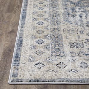 Kehleigh Awester Blue 9 ft. 10 in. x 12 ft. 10 in. Oriental Polypropylene Indoor Area Rug
