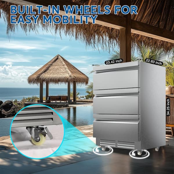 TAZPI 4.9 cu. ft. 24 in. 200-Can Built-in/Freestanding Triple