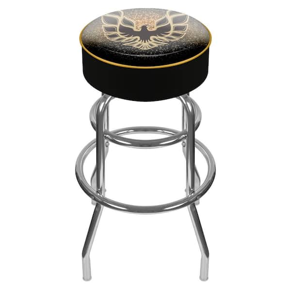 Trademark Pontiac Firebird 31 in. Chrome Swivel Cushioned Bar Stool