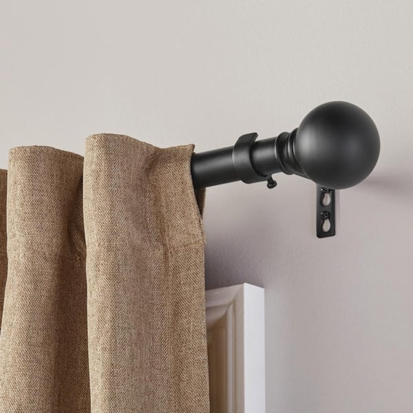 Black Plastic Curtain Rod Finial (Set of 2)