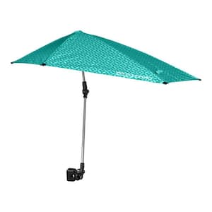 3.17 ft. x 3.25 ft. Cantilever Sun Protection Patio Umbrella with Universal Clamp in Turquoise