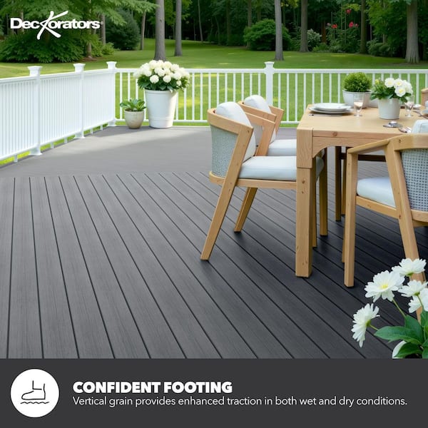 Deckorators Vista 1 in. x 6 in. x 20 ft. Driftwood Gray Grooved
