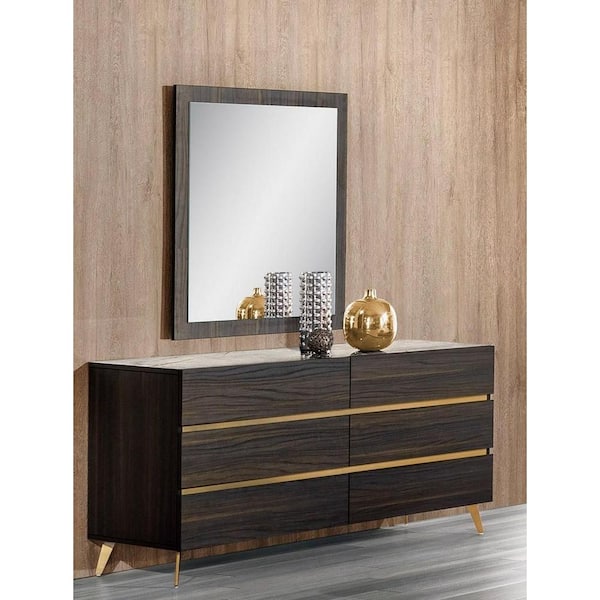MR MODREST Nova Domus Velondra Brown 6 Drawer 61 in. Wide Dresser