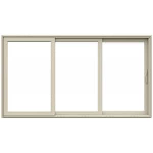 V4500 Multi-Slide 141 in. x 80 in. Right-Hand Low-E Desert Sand Vinyl 3-Panel Prehung Patio Door