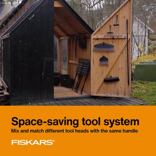 3-Piece Quikfit Leaf Rake and Cultivator Attachments Garden Tool Set