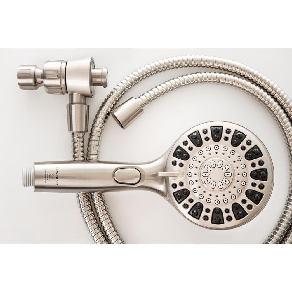 Brushed Nickel 6-Spray Wall Mount Handheld Shower Head