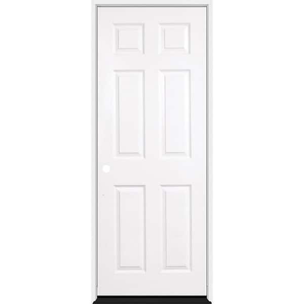 36 in. x 96 in. 6-Panel RHIS Primed Composite 20Min Fire-Rated House-to-Garage Single Prehung Interior Door w/Blk Hinge