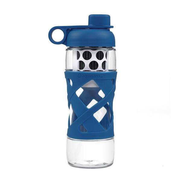 Aquasana 22 oz. Water Bottle with Built in Filter System in Navy