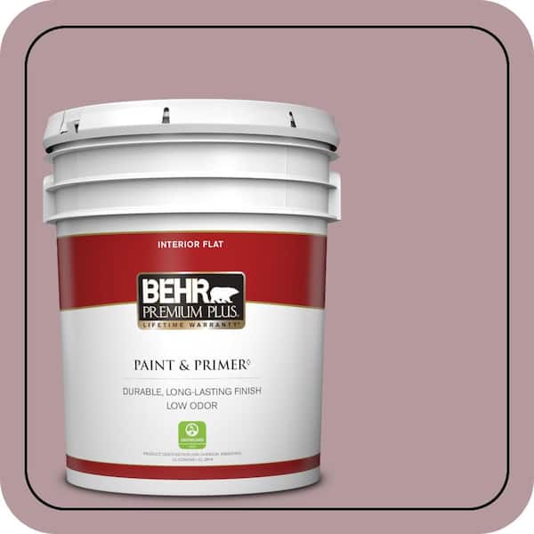 BEHR PREMIUM PLUS 5 gal. #PMD-71 Twilight Blush Flat Low Odor Interior Paint & Primer