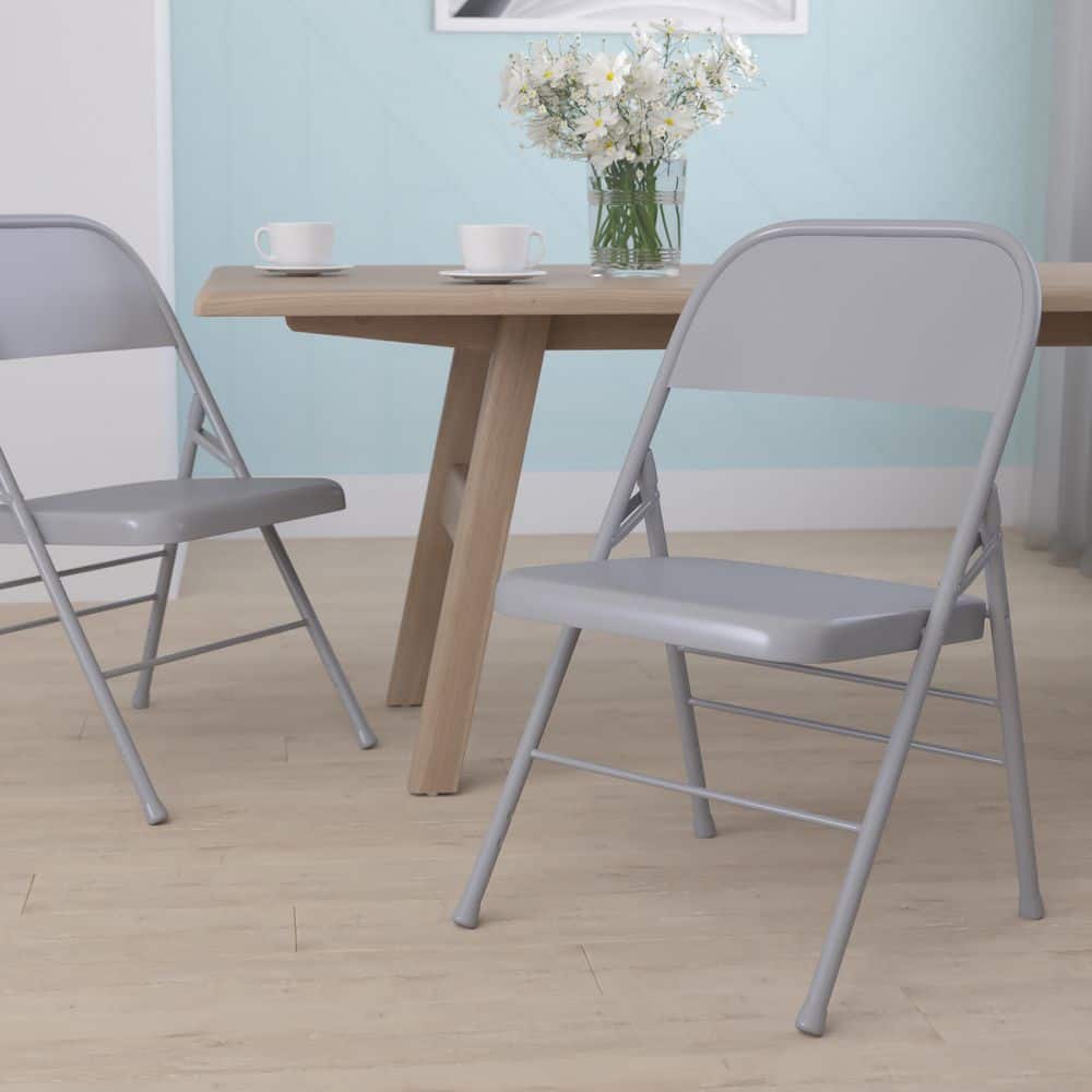 Gray Metal Utility Chair