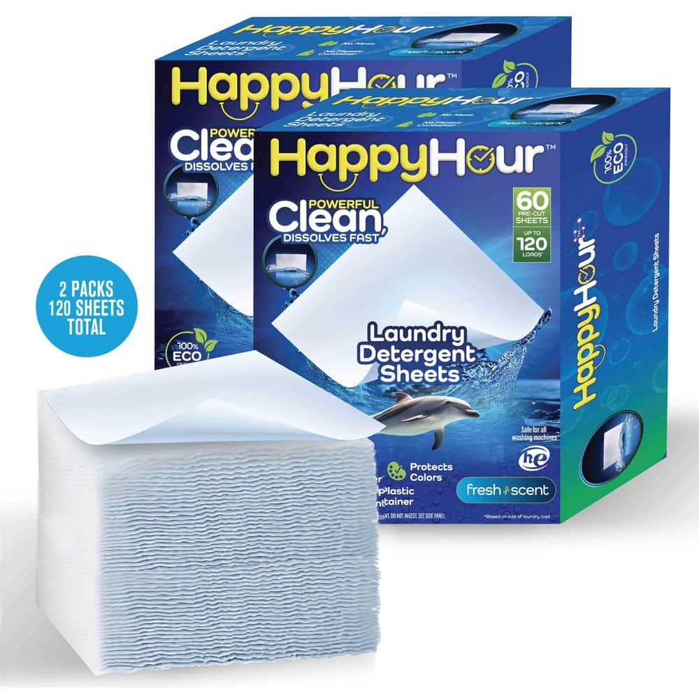 Pre Cut Eco Friendly Stain Fighting Laundry Detergent Sheets Fresh Scent 12