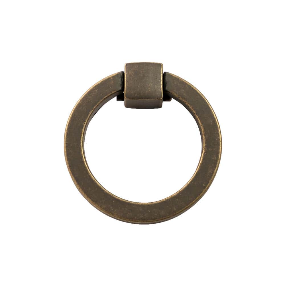 Windover Antique Copper Ring Cabinet Pull with Mounting Hardware