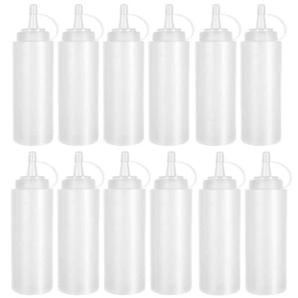 8 oz. Plastic Squeeze Bottles for Ketchup, Condiments, BBQ, Dressing, Barbecue, Grilling, Crafts and Syrup (12-Pack)