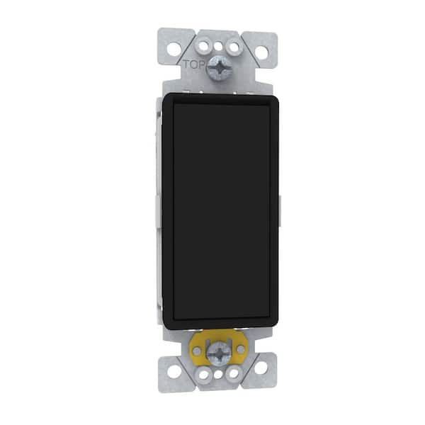 X Series 20-Amp Single Pole/ 3-Way Rocker Switch Back Wire Light Switch Matte Black