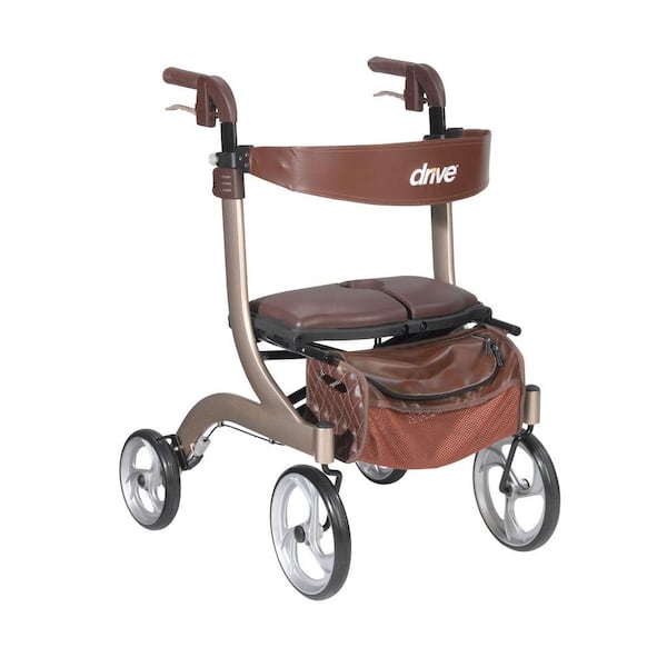 Drive Medical Nitro DLX Euro Style Rollator Rolling Walker, Champagne