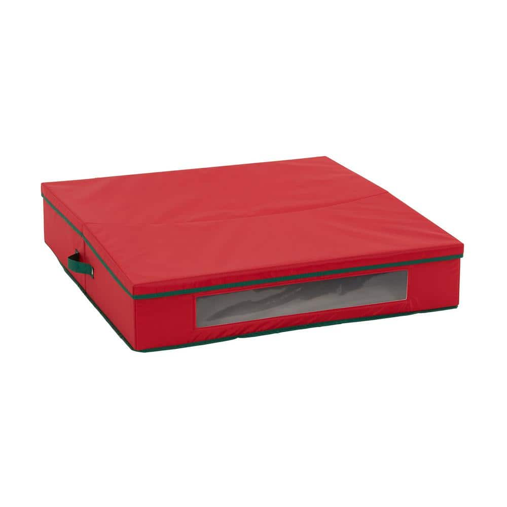 12-Qt. Charger Plate Storage Box in Red 537RED - The Home Depot