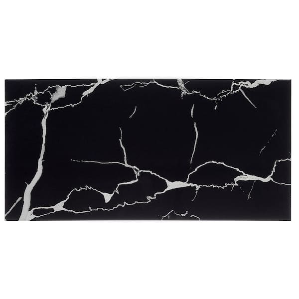 AVANT DECOR Florence Individual Black Marble 4 in. x 8 in. Vinyl Peel and Stick Tile Backsplash (4.81 sq. ft./23-Pack)