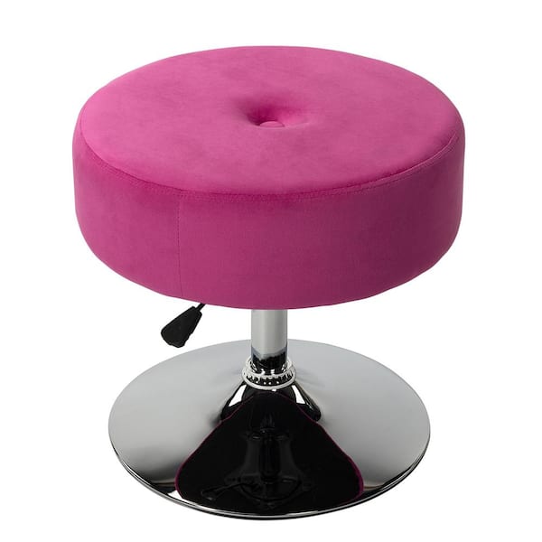 Lucky Angel Athen 18 9 In H Magenta, Round Vanity Stool