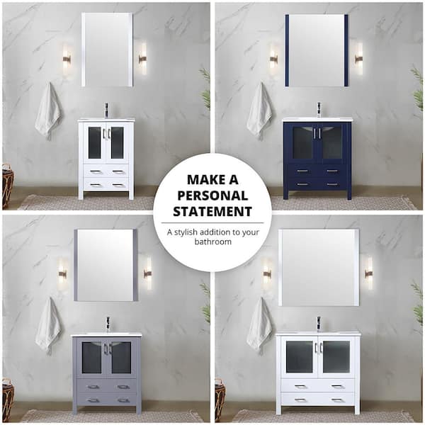 Lexora Volez 60 in. W x 18 in. D x 34 in. H Single Sink Bath