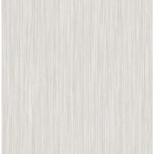 Vertical Stria Gray and Off-White Paper Strippable Wallpaper Roll (Cover 56.05 sq. ft.)