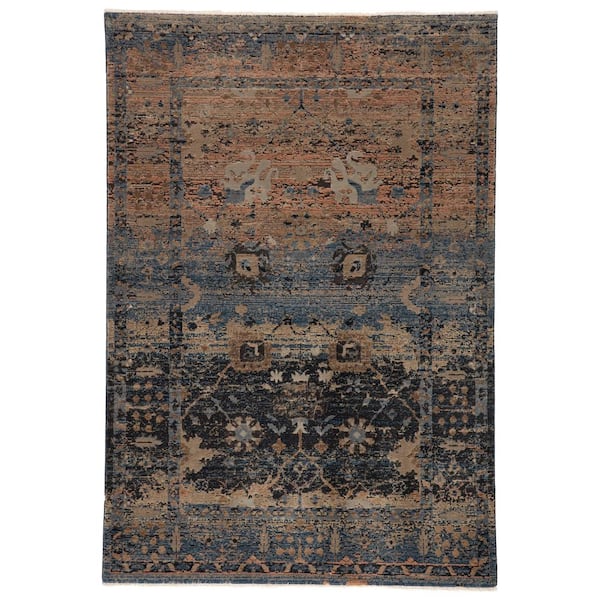 Jaipur Living Caruso Blue/Taupe 2 ft. 6 in. x 8 ft. Oriental Runner Rug