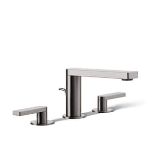 Composed 8 in. Widespread 2-Handle Lever Handle Bathroom Faucet with Drain in Titanium