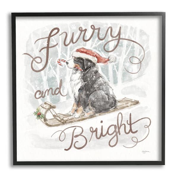 Stupell Industries Furry and Bright Dog by Mary Urban 1-Piece Framed Graphic Print Animal Poster Art Print 17 in. x 17 in.