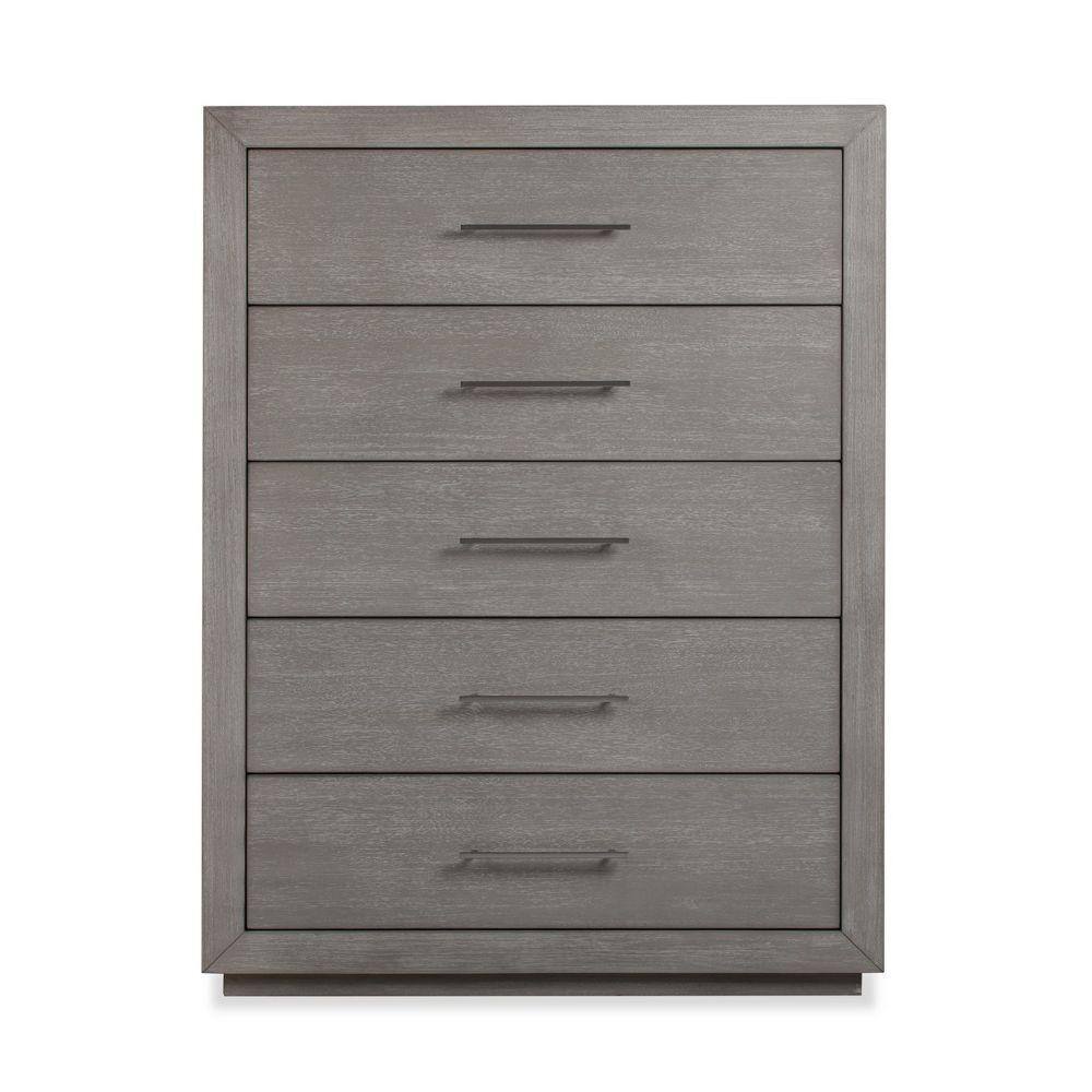 Benjara 19 In. Gray 5-Drawer Wooden Tall Dresser Chest Of Drawers ...