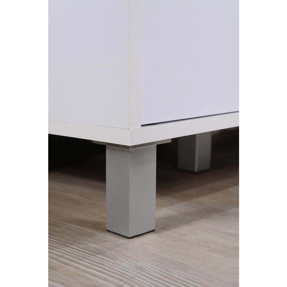Elegant White Compressed Wood Kitchen Island with Spice and Towel Rack